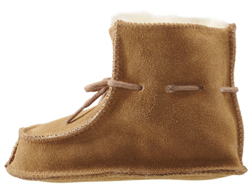 Пінетки чобітки однотонні замш шерсть для хлопчика Lupilu 302514 розмір взуття 16-17 (3-9 months) коричневий 65725