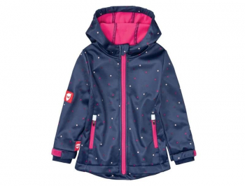 Куртка Softshell 122-128 см (6-8 years)   водовідштовхувальна та вітрозахисна для дівчинки Lupilu 375429 темно-синій 81693
