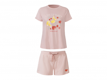 Піжама (футболка і шорти) для жінки Esmara 409994 40 / L рожевий  77898