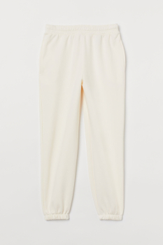 Спортивні штани з начосом для жінки H&amp;M 0923134-007 34 / XS білий  80262