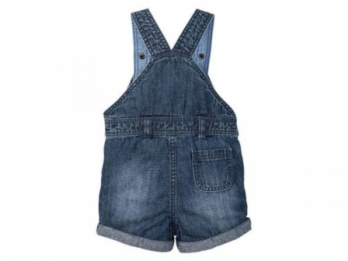 Напівкомбінезон джинсовий,з кишенями та регулюючими шлейками на кнопках для хлопчика Lupilu 314493 086 см (12-18 months) синій 58623