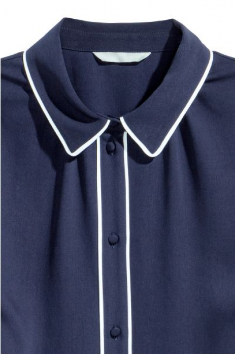 Блузка з довгими рукавами для жінки H&amp;M 0462003-5 38 / M (EU) темно-синій  80567