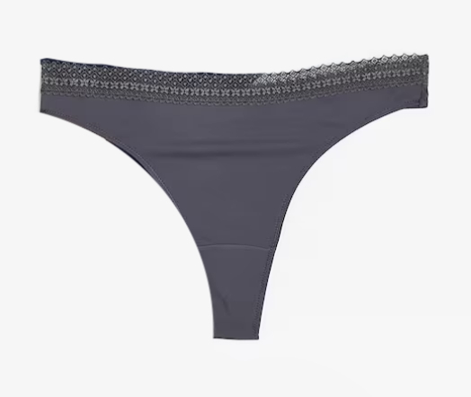 Трусики-стринги з мікрофібри з мереживом для жінки H&amp;M 1155843-002 34 / XS темно-синій  87213