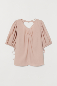 Блузка з рукавами-буфами для жінки H&amp;M 0870290-003 38 / M рожевий  80916