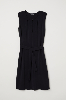 Платье со съемным поясом для женщины H&amp;M 0666354-001 XS Черный  78067
