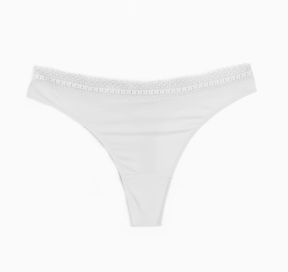 Трусики-стринги з мікрофібри з мереживом для жінки H&amp;M 1155843-002 34 / XS сірий  87035