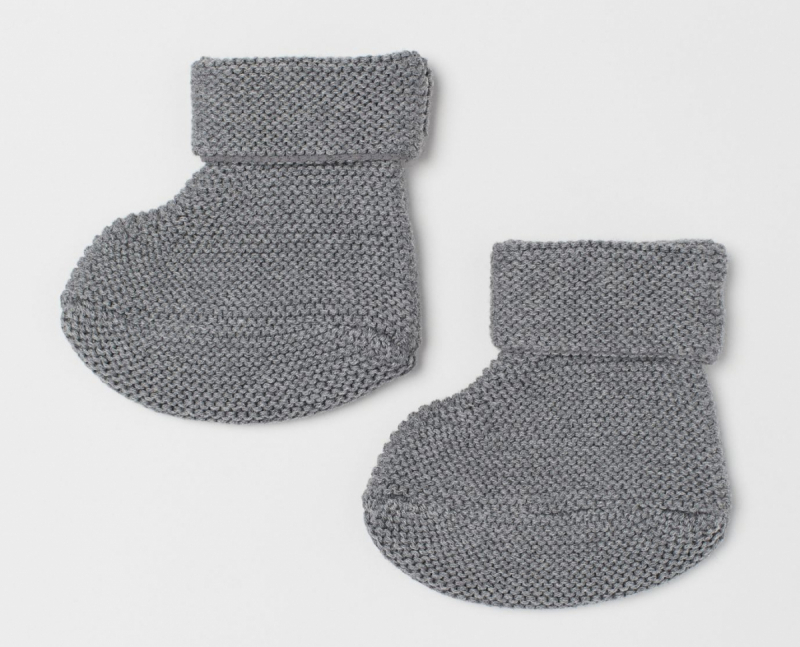 Пінетки-шкарпеточки  для хлопчика H&amp;M 0668728001 розмір взуття 18-19 (9-12 months) сірий 62929