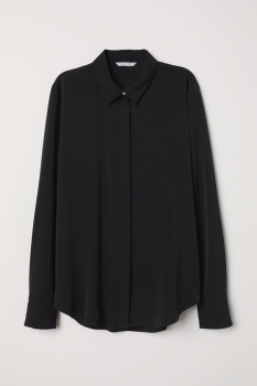 Блузка з довгими рукавами для жінки H&amp;M 0688873-001 38 / S (EU) чорний  82475
