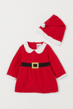 Костюм    (сукня і шапочка) для дівчинки H&amp;M 0786207-001 062-68 см (2-6 months) червоний 80267