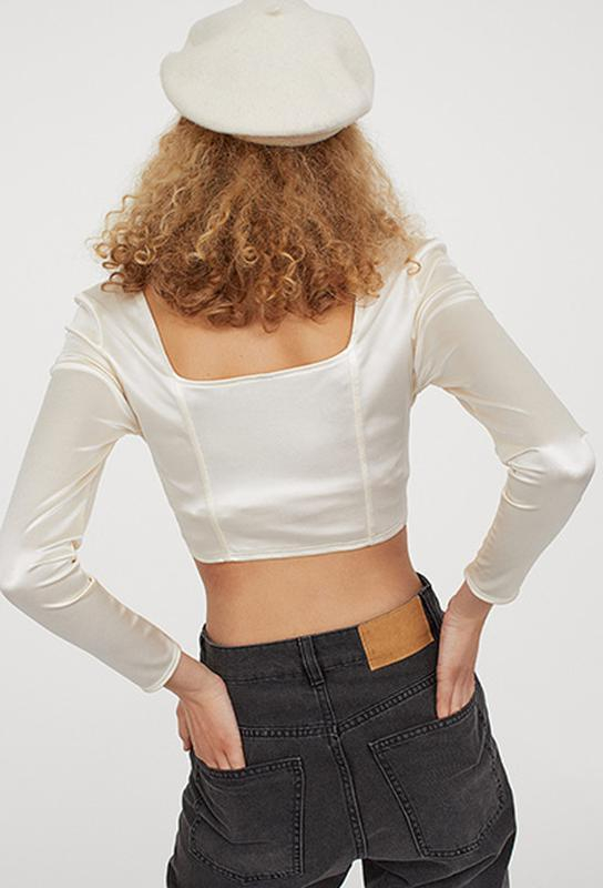 Топ з блискучого трикотажу для жінки H&amp;M 0949232-003 40 / L молочний  82800