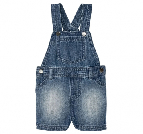 Напівкомбінезон джинсовий,з кишенею та регулюючими шлейками на кнопках для хлопчика Lupilu 348028 062 см (2-3 months) синій 66915