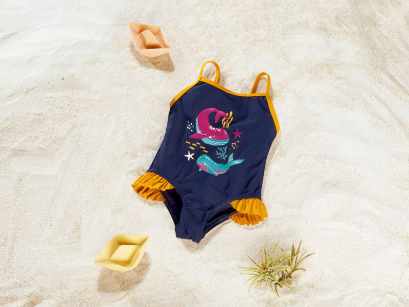 Купальник закритий 098-104 см (2-4 years)   з рюшами для дівчинки Lupilu 348073 темно-синій 73835