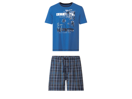 Піжама (футболка і шорти) для чоловіка Livergy 380052 38 / M синій  82170