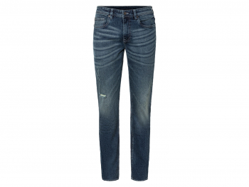 Джинси 52,L  Slim Fit з потертостями для чоловіка Livergy 452930 синій 88368