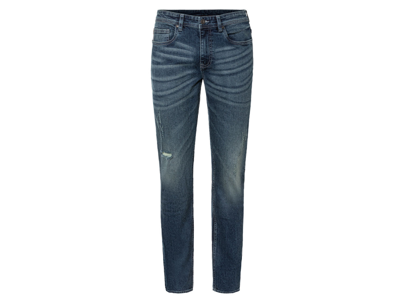 Джинси 52,L  Slim Fit з потертостями для чоловіка Livergy 452930 синій 88368