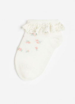 Шкарпетки 22-24   короткі для дівчинки H&amp;M 1125763-001 молочний 81009