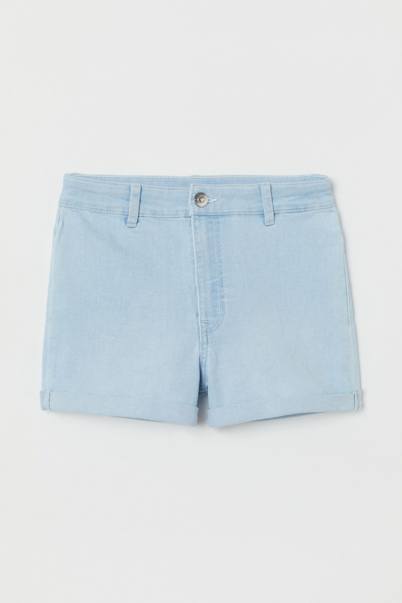 Шорти джинсові з відворотами для жінки H&amp;M 0816423-011 38 / M (EU) блакитний  80301