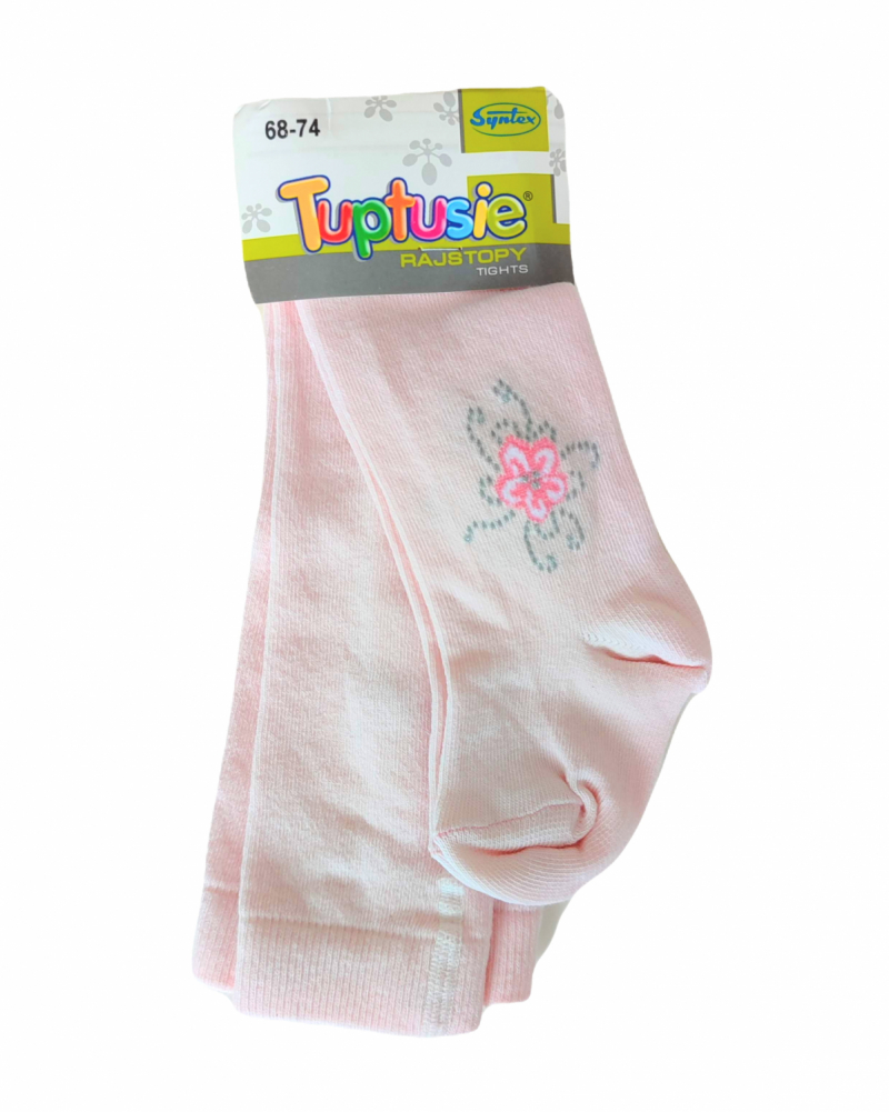 Колготки хлопковые с принтом для девочки Tuptusie nr 0115 068-74 см (3-9 months) Розовый  83566