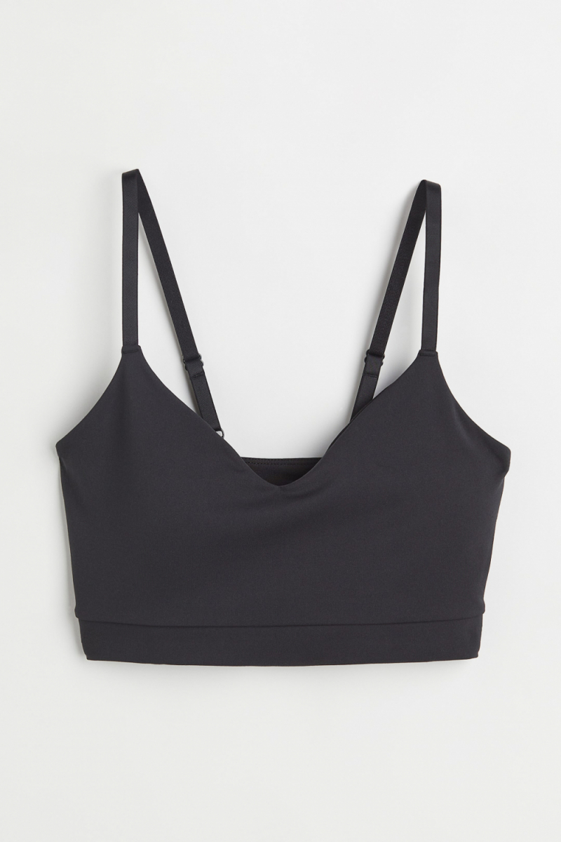 Спортивний топ L   зі знімними вкладками для жінки H&amp;M 1014480-001 чорний 86043