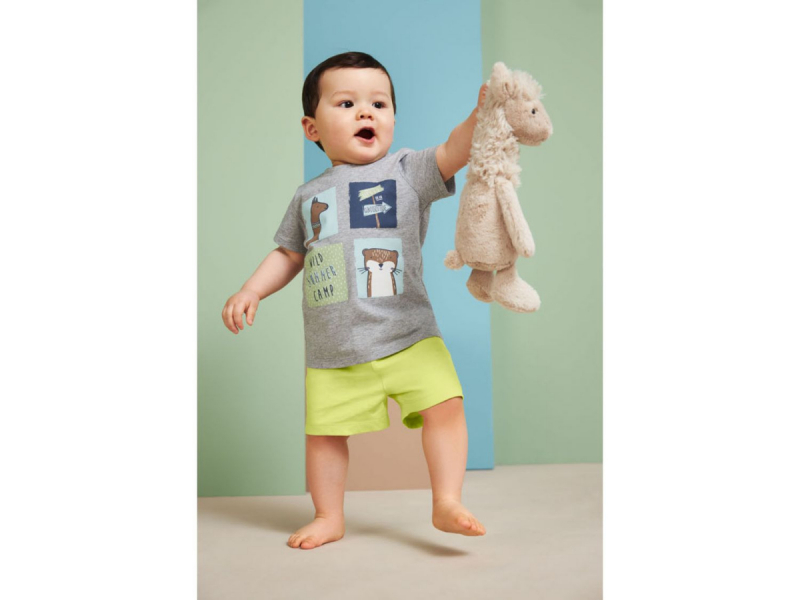 Піжамні шорти бавовняні трикотажні для хлопчика Lupilu 349841 086-92 см (12-24 months) зелений 67583