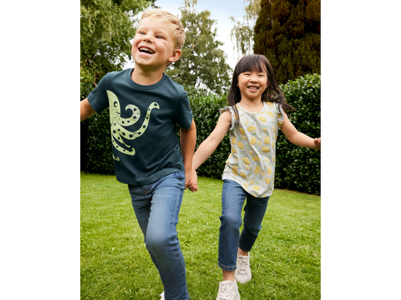 Футболка (звич.) з рюшами для дівчинки Lupilu 437249 122-128 см (6-8 years) сірий  89792