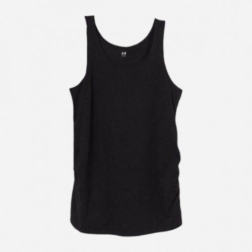 Майка для вагітних M бавовняна трикотажна для жінки H&M 0916881-006 чорний 85504 Майка для вагітних M бавовняна трикотажна для жінки H&M 0916881-006 чорний 85504