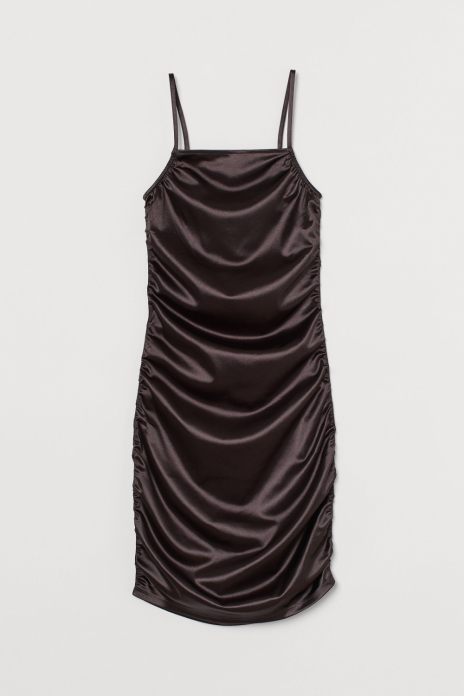 Плаття з драпіруванням для жінки H&M 0918947-001 38 / M коричневий 82463 Плаття з драпіруванням для жінки H&M 0918947-001 38 / M коричневий 82463