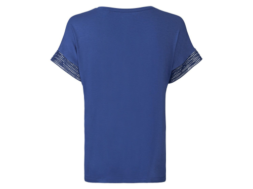 Футболка (звич.) з мереживною вставкою для жінки Esmara 357253 34 / XS синій 89889 Футболка (звич.) з мереживною вставкою для жінки Esmara 357253 34 / XS синій 89889