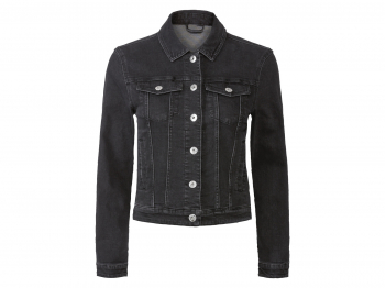 Джинсова куртка прямого крою для жінки Esmara 416948 46 / L (EU) чорний  82702