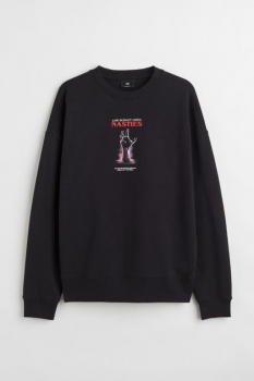 Світшот M   двунитка для чоловіка H&amp;M 1003931-006 чорний 85771
