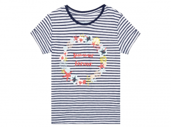 Футболка (звич.) бавовняна для дівчинки Lupilu 372796/1 098-104 см (2-4 years) синій  90964