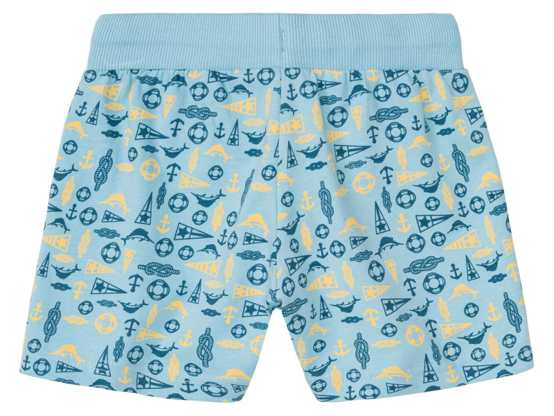 Шорти (звич.) бавовняні з принтом для хлопчика Lupilu 371722 086-92 см (12-24 months) блакитний  90645
