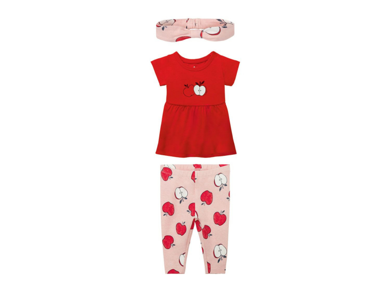 Костюм (футболка і легінси і пов для дівчинки Lupilu 362200 050-56 см (0-2 months) червоний  82758