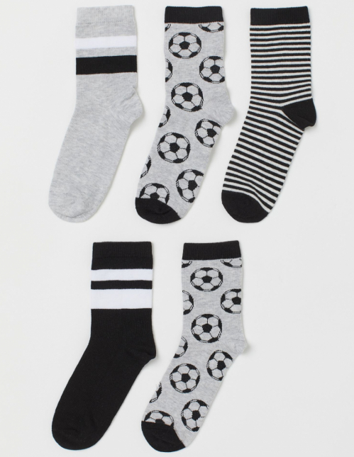 Шкарпетки 5 пар  для хлопчика H&amp;M 0760024035 розмір взуття 25-27 (3-5 years) сірий 64305