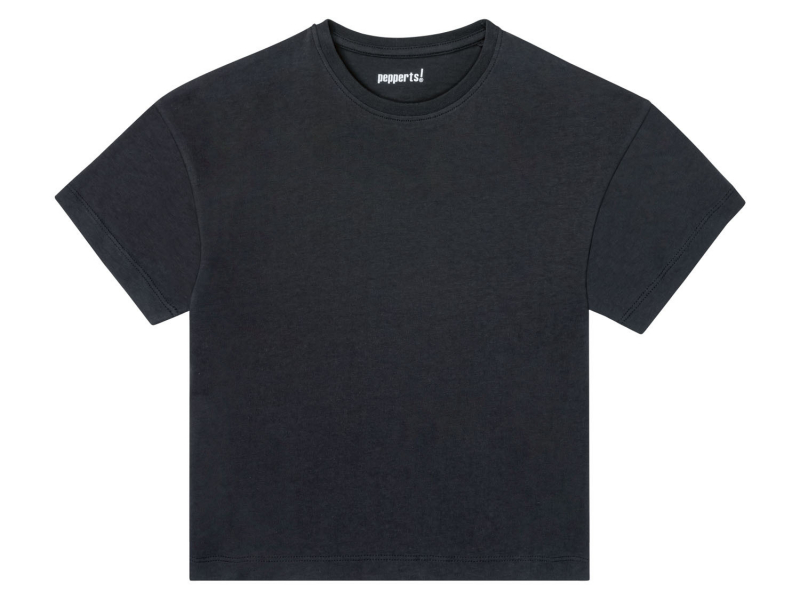 Футболка 134-140 см (8-10 years)   укорочена для дівчинки Pepperts 372619 чорний 90262