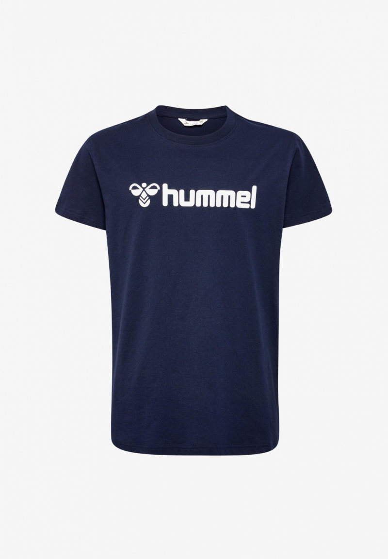 Футболка (звич.) з логотипом для хлопчика Hummel 205583 146 см (10-11 years) темно-синій  90176