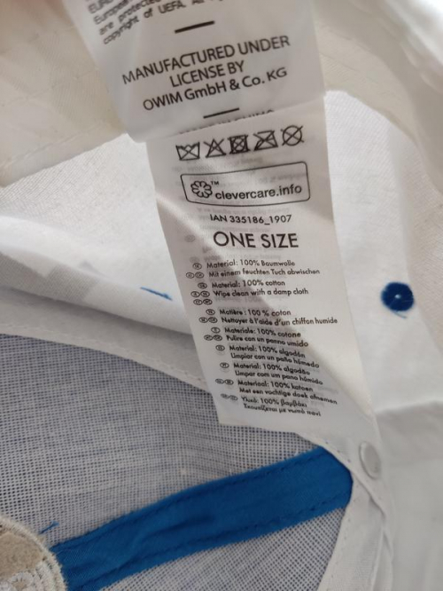 Кепка з регульованою застібкою для чоловіка Lidl 335188 обхват головы 58-60 білий  90060