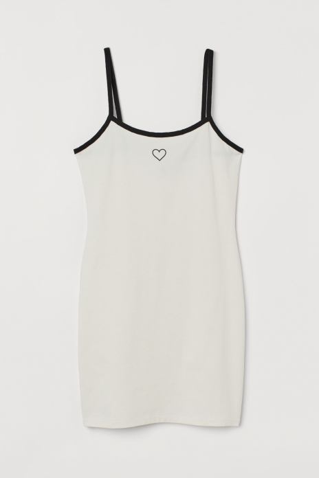 Плаття з тонкими лямками для жінки H&amp;M 1002336-001 32 / XXS молочний  82428