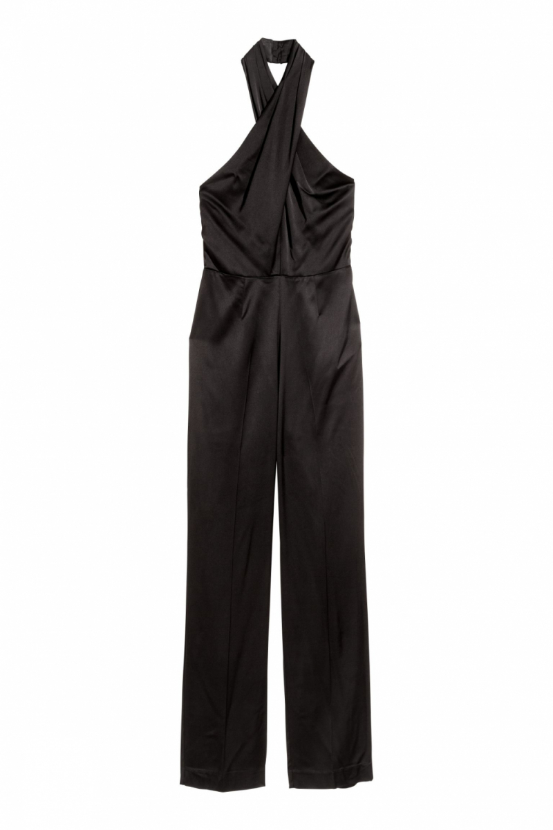 Комбінезон 36,S   атласний для жінки H&amp;M 0560562-001 чорний 82464