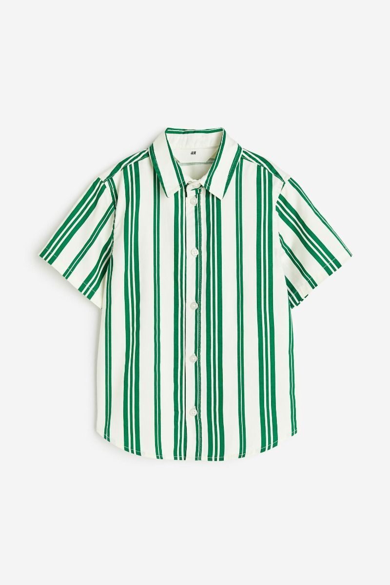 Сорочка 128 см (7-8 years)   з коротким рукавом для хлопчика H&amp;M 1121412-001 зелений 85725