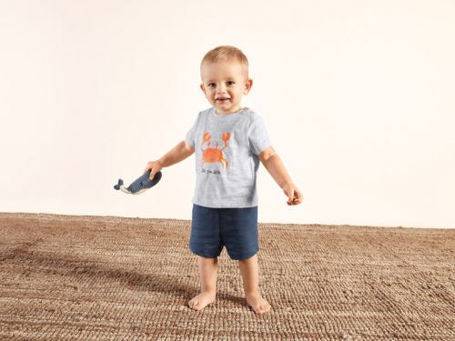 Шорти (звич.) бавовняні однотонні для хлопчика Lupilu 370937 062-68 см (2-6 months) темно-синій  90365