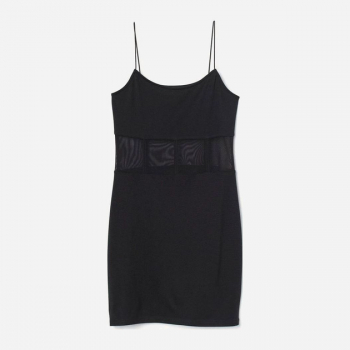 Плаття вставки із сітки для жінки H&amp;M 0902486-2 36 / S чорний  82465