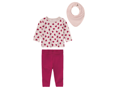Костюм 074-80 см (6-12 months) (лонгслів штани і слюнявчик) для дівчинки Lupilu 417215 рожевий 91068 Костюм 074-80 см (6-12 months) (лонгслів штани і слюнявчик) для дівчинки Lupilu 417215 рожевий 91068