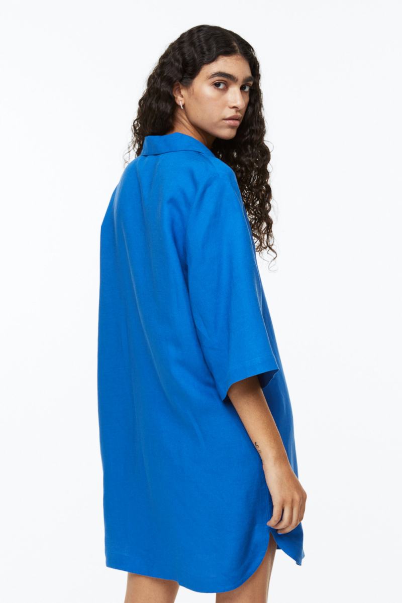 Плаття лляне для жінки H&amp;M 1130722-003 36 / S синій  80866