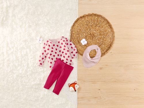 Костюм 074-80 см (6-12 months) (лонгслів штани і слюнявчик) для дівчинки Lupilu 417215 рожевий 91068 Костюм 074-80 см (6-12 months) (лонгслів штани і слюнявчик) для дівчинки Lupilu 417215 рожевий 91068