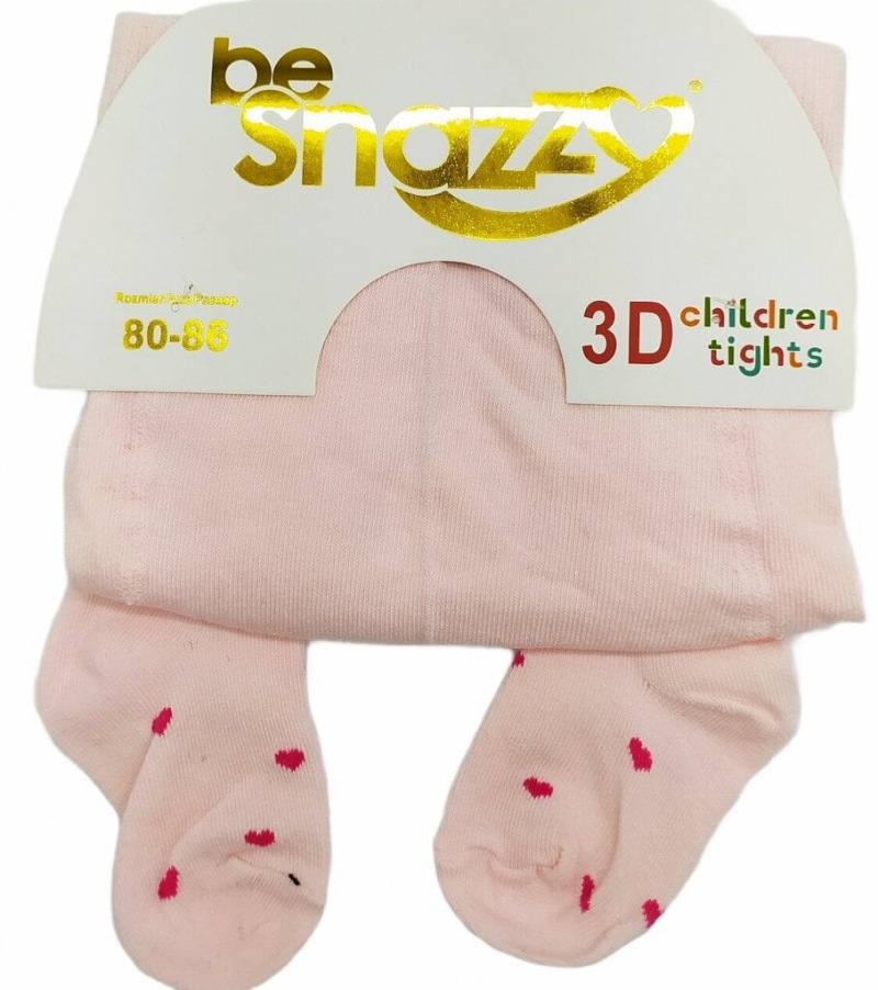 Колготки із 3D малюнком для дівчинки Be Snazzy RA-52 068-74 см (3-9 months) рожевий  78432