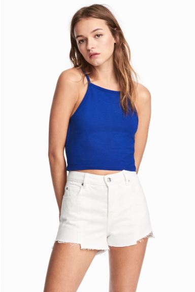 Майка L   укорочена для жінки H&amp;M 0377277-010 синій 82457