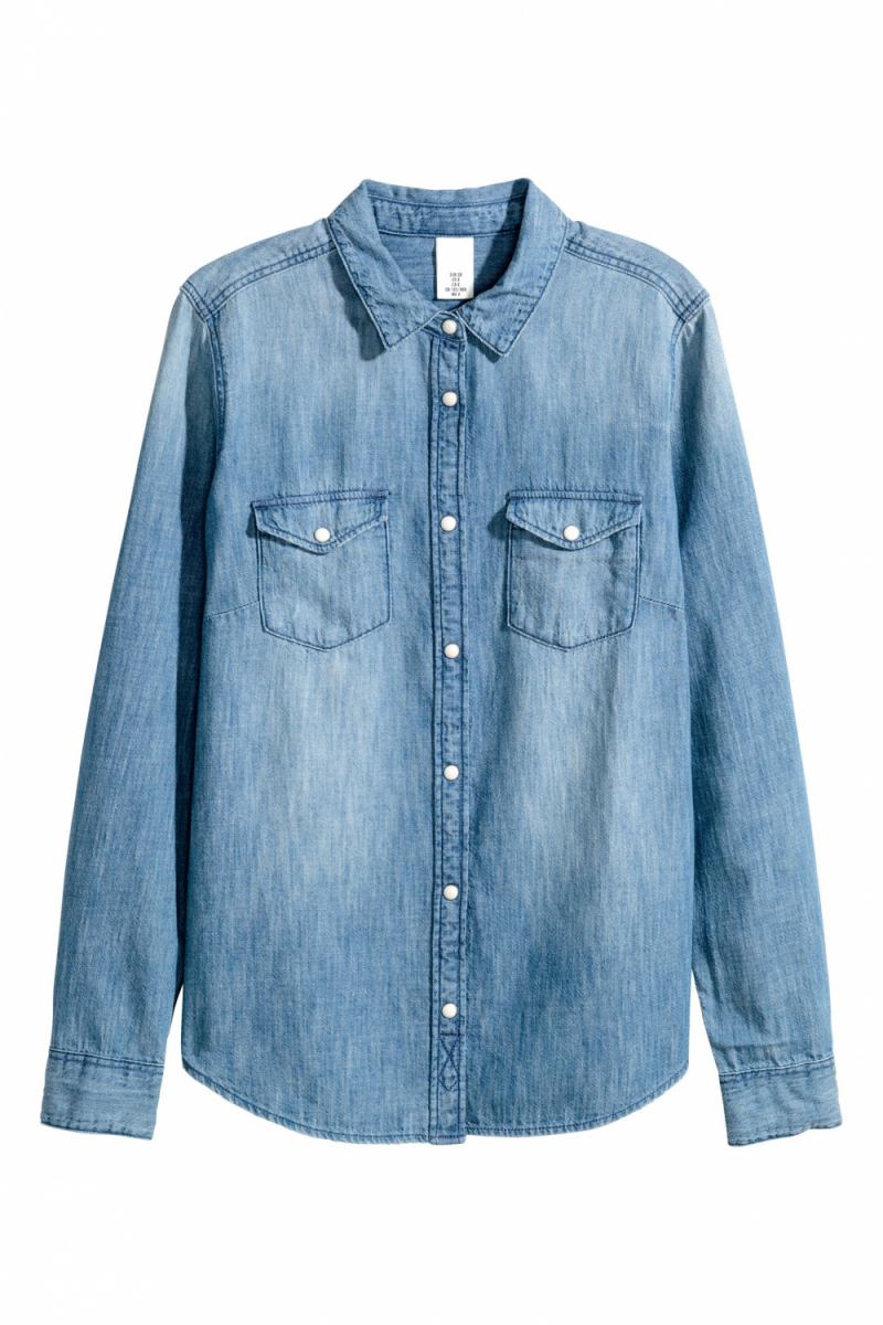 Рубашка джинсова для жінки H&amp;M 0457868-002 36 / S (EU) блакитний  80542