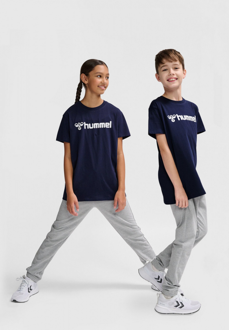 Футболка (звич.) з логотипом для хлопчика Hummel 205583 146 см (10-11 years) темно-синій  90176