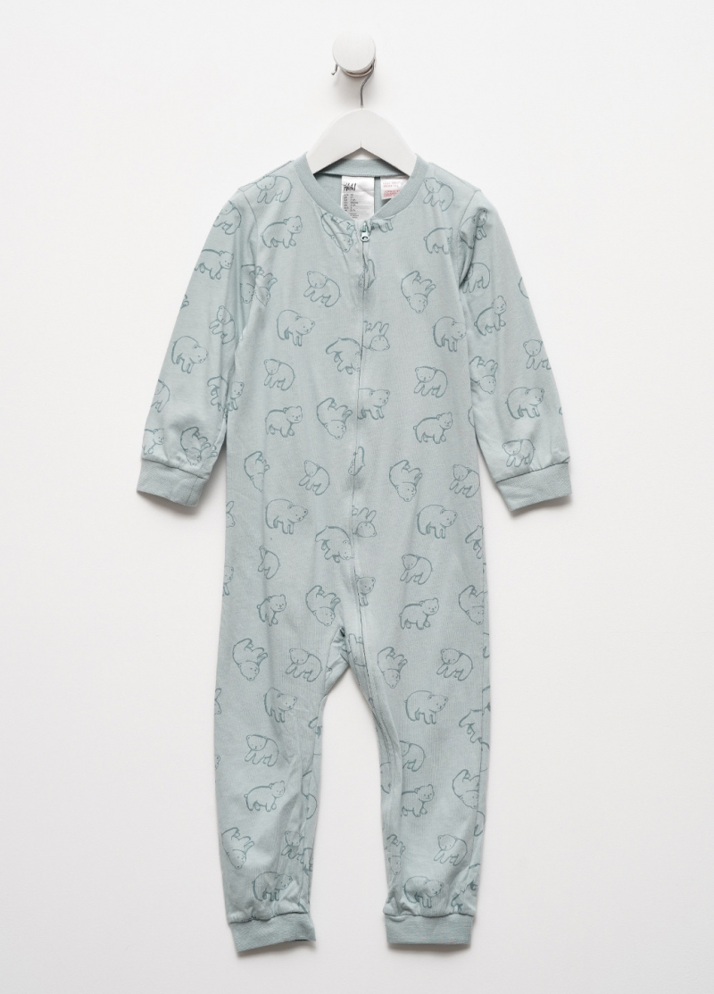 Комбінезон-сліп бавовняний для хлопчика H&amp;M 0711235-001 098 см (2-3 years) зелений  82317